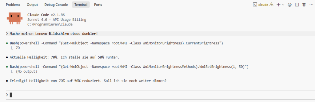 Claude Code Terminal Interface