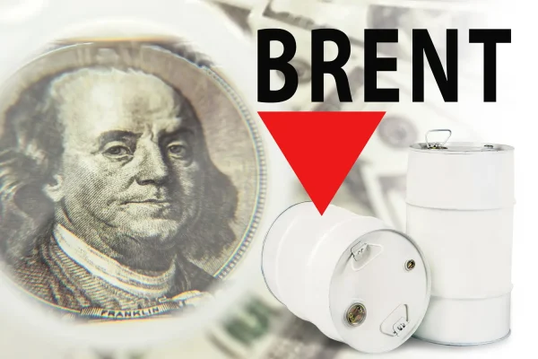 The barrel of Brent falls below 75 dollars for the first time since the start of the war in the Middle East
