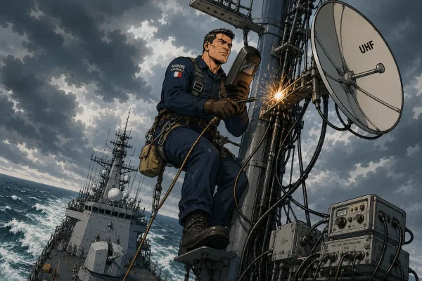 "We found ourselves in the open sea, about ten meters above the water, soldering antennas" : how the extreme forges the cybermilitary