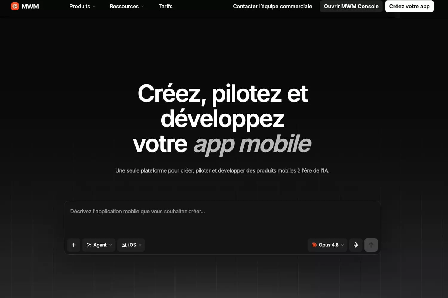 We created a mobile application in 10 minutes with MWM AI